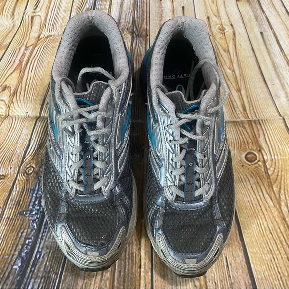 Brooks Womens Size 8.5 Adrenaline ASR Silver Blue Running Shoes - Picture 2 of 5